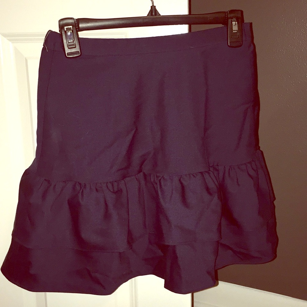 J. Crew Navy Ruffle Tiered Skirt